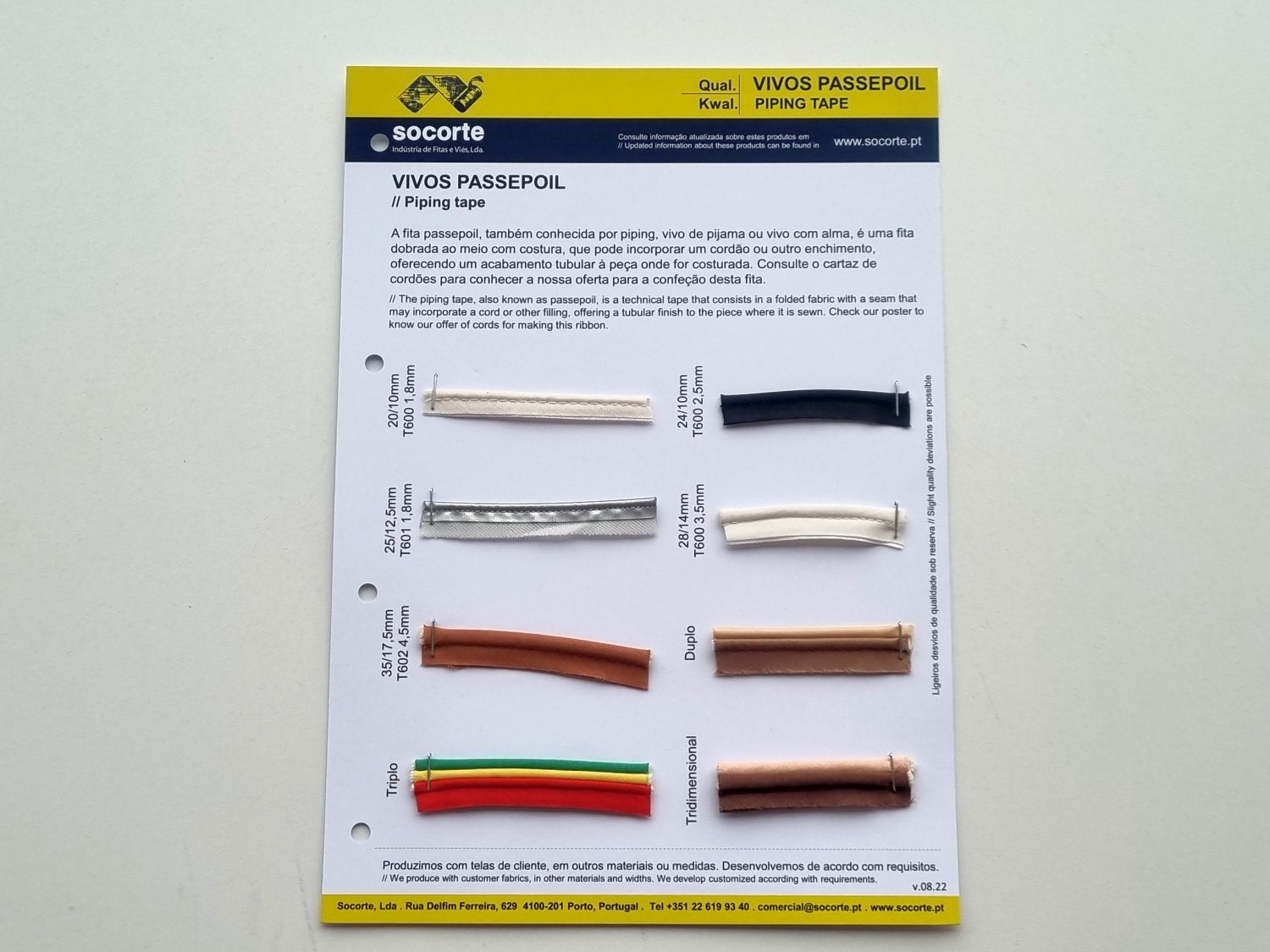 GCBV012 Cartaz Amostras Vivos Passepoil