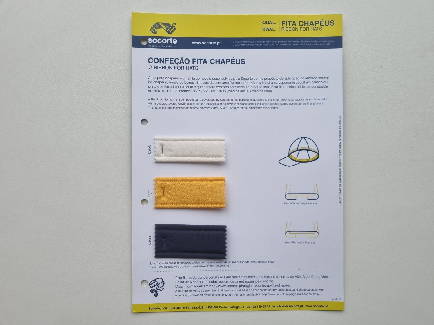 GCTHAT Cartaz Amostras Fitas Chapéu