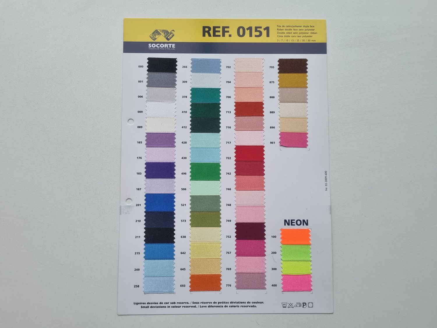 GTD151 Cartaz Cores Fitas Cetim Dupla Face Raso