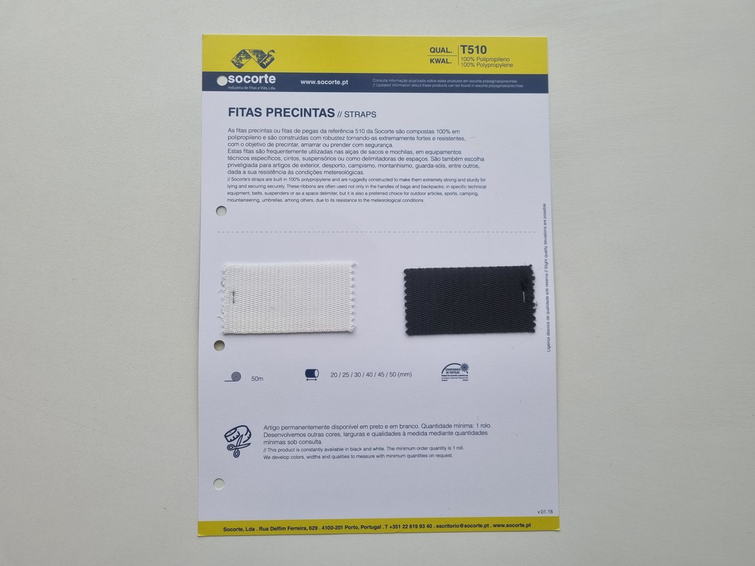 GTE510 Amostras Cartaz Precintas Polipropileno