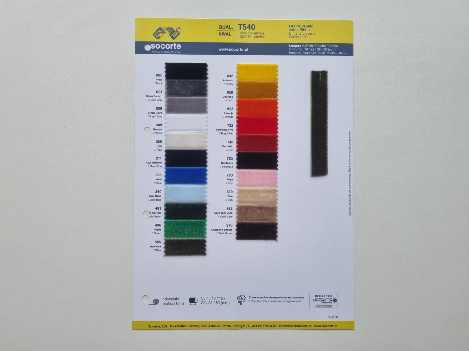 GTV540 Cartaz Cores Fitas Veludo