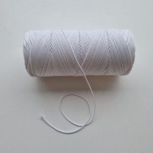 Cordão Redondo Entrançado Algodão Branco