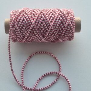 Cordão Entrançado Multicolor W Vermelho/Branco