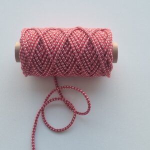 Cordão Entrançado Multicolor P4 Vermelho/Branco